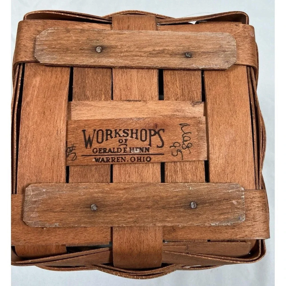 Workshops of Gerald E Henn Basket 1995 Workshops Warren Ohio Handwoven Wood 6
